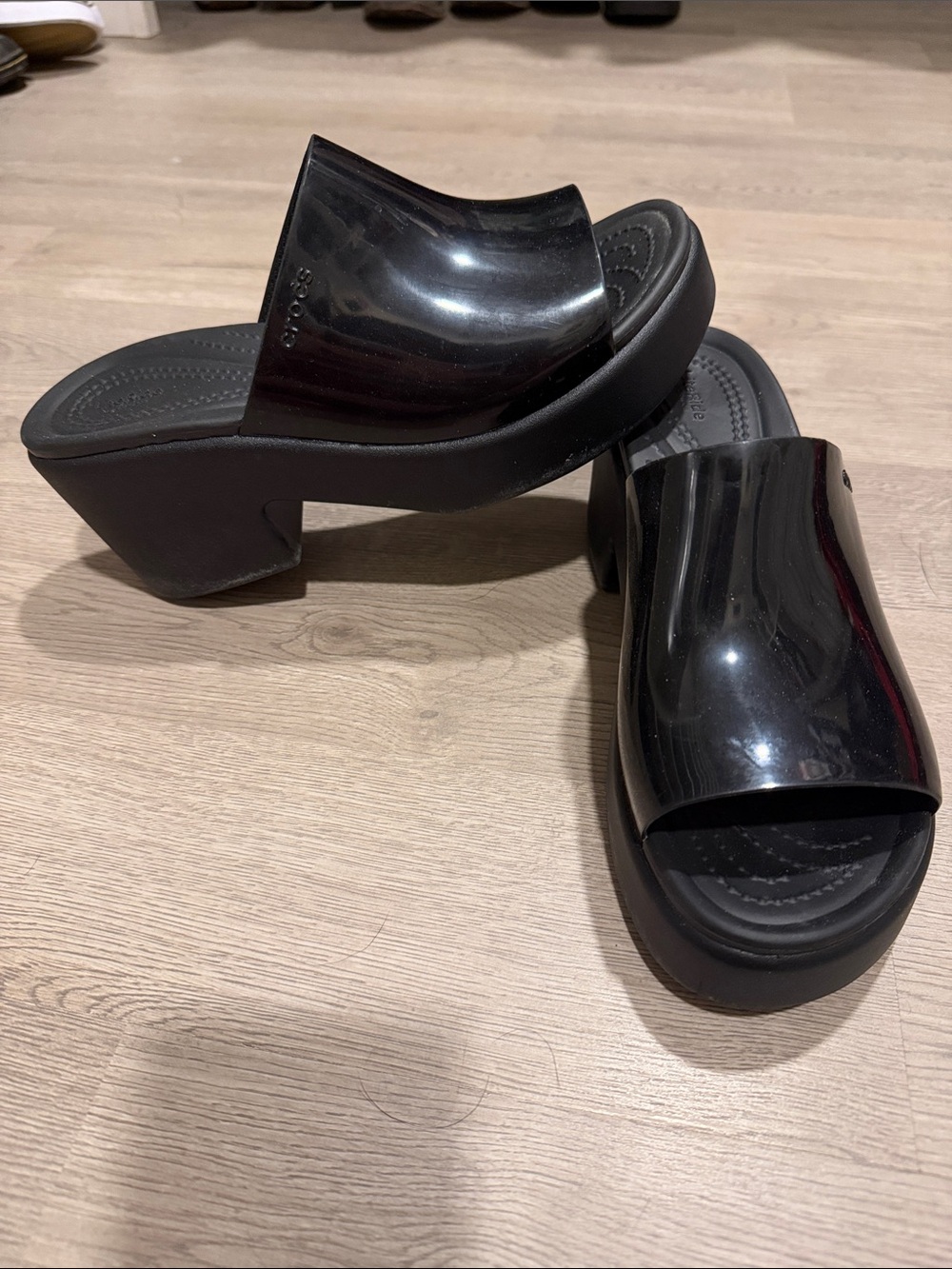 CROCS Black Platform Mule Heels